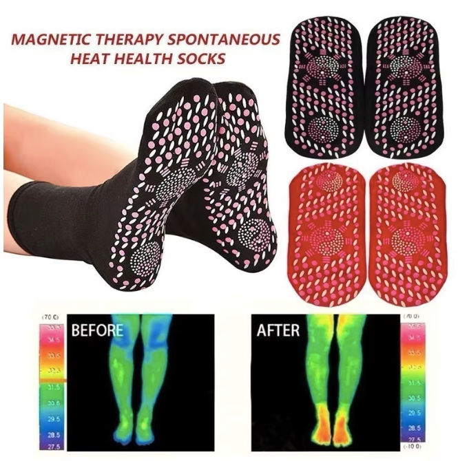 Functional socksTourmaline Self-Heating Socks Winter Warm Thermal Health Care Socks Slimming Health Short Sock Magnetic Therapy Sock
