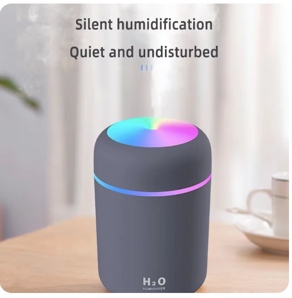 300ML Air Humidifier Colorful Atmosphere Light Mute Humidification Mini Creative Colorful Cup Desktop Home Car Humidifier