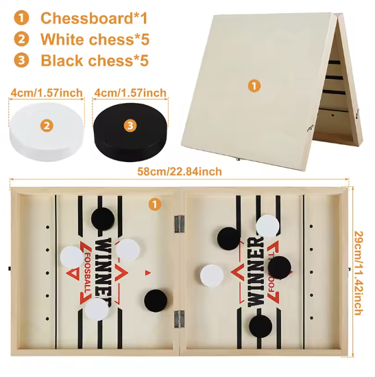 Douyin Wooden Bouncing Chess Parent-child Interactive Chess Bumping Chess Balls Like Lianzhu Tabletop Ice Hockey Spot Amazon Ejection