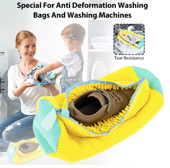 1PCS Washing Shoes Bag Cotton Shoes Laundry Bags Easily Remove Dirt Washing Bags Anti-Deformation Shoes Clothes Organizer