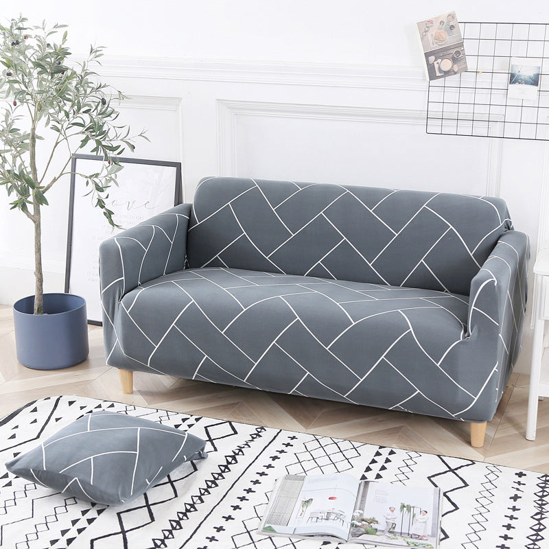 1pc Stylish Floral Printed Stretch Sofa Covers With Elastic Band Furniture Protector For Bedroom Office Living Room Home Decor