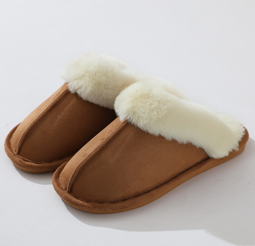 Autumn and winter style TPR rubber sole slippers for home use with burrs, men's and women's indoor and outdoor warm slippers, cotton slippers wholesale