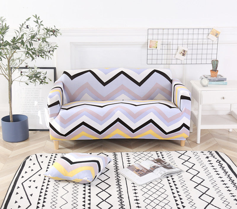 1pc Stylish Floral Printed Stretch Sofa Covers With Elastic Band Furniture Protector For Bedroom Office Living Room Home Decor