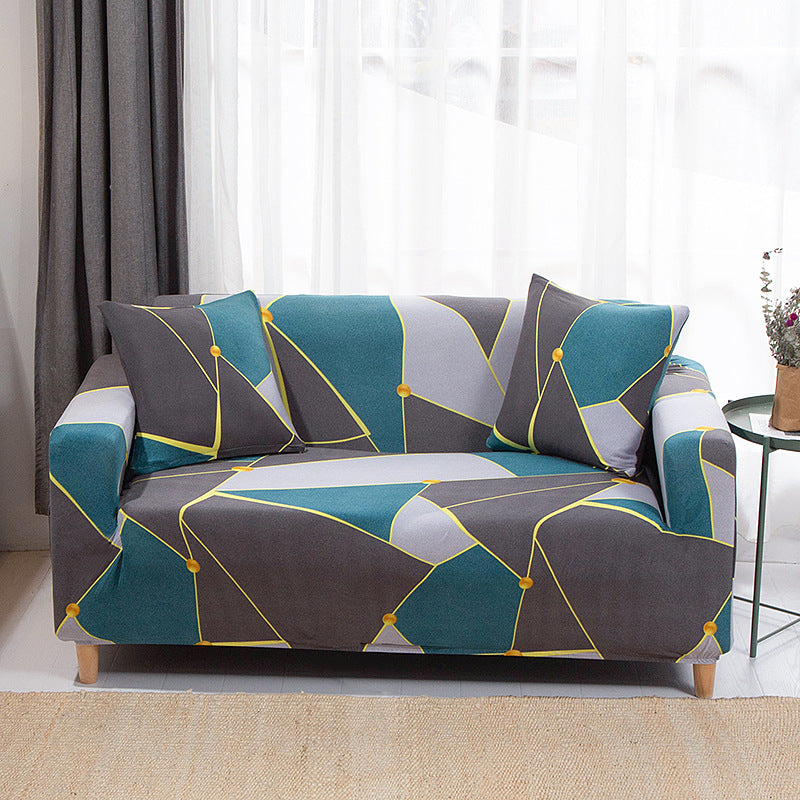 1pc Stylish Floral Printed Stretch Sofa Covers With Elastic Band Furniture Protector For Bedroom Office Living Room Home Decor