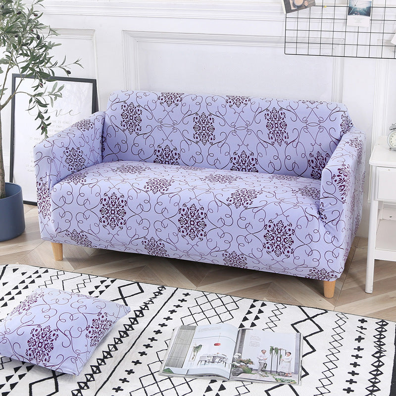 1pc Stylish Floral Printed Stretch Sofa Covers With Elastic Band Furniture Protector For Bedroom Office Living Room Home Decor