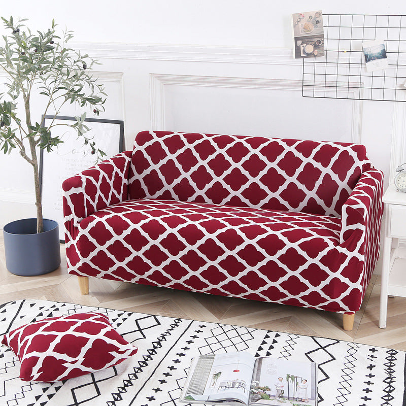 1pc Stylish Floral Printed Stretch Sofa Covers With Elastic Band Furniture Protector For Bedroom Office Living Room Home Decor