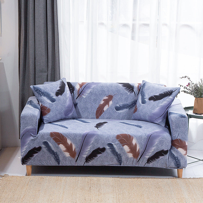 1pc Stylish Floral Printed Stretch Sofa Covers With Elastic Band Furniture Protector For Bedroom Office Living Room Home Decor