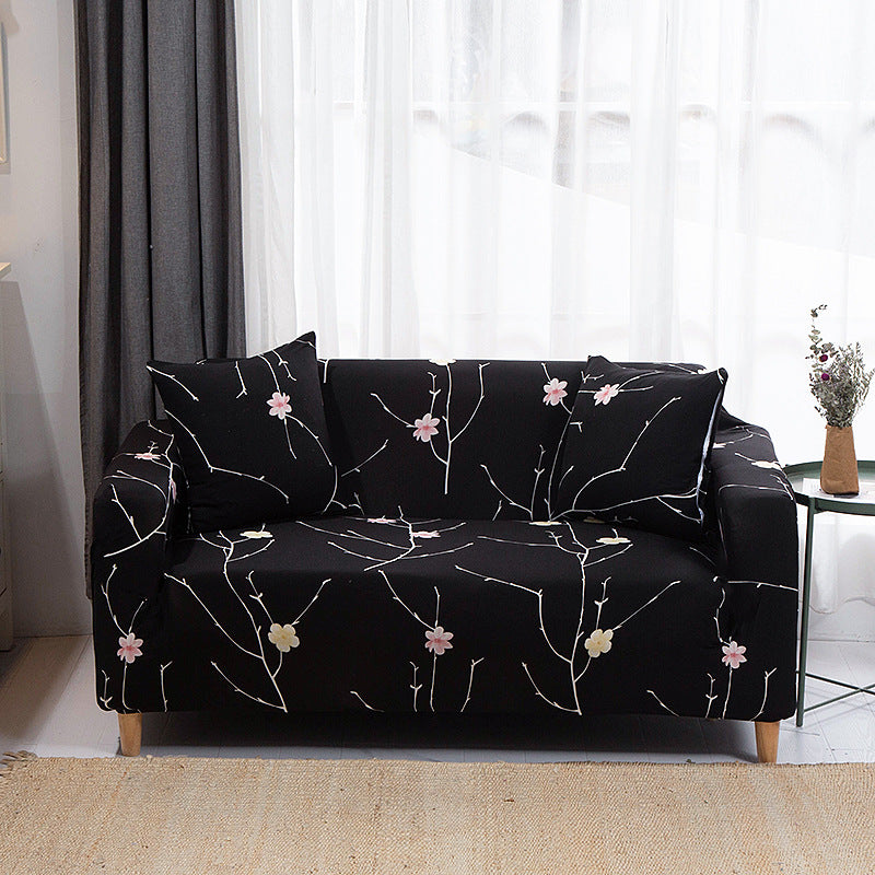 1pc Stylish Floral Printed Stretch Sofa Covers With Elastic Band Furniture Protector For Bedroom Office Living Room Home Decor