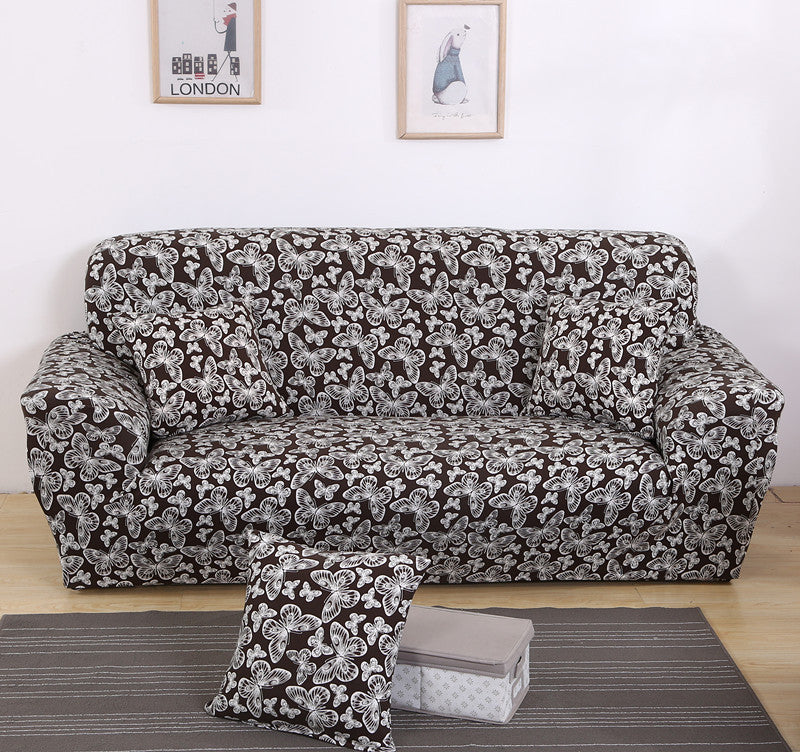 1pc Stylish Floral Printed Stretch Sofa Covers With Elastic Band Furniture Protector For Bedroom Office Living Room Home Decor