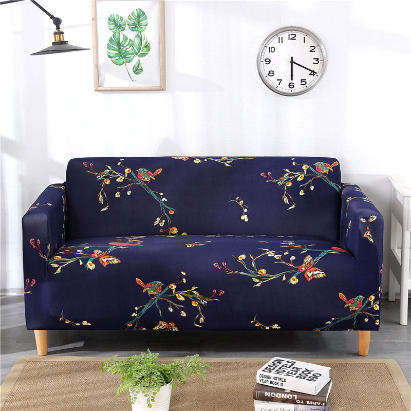 1pc Stylish Floral Printed Stretch Sofa Covers With Elastic Band Furniture Protector For Bedroom Office Living Room Home Decor