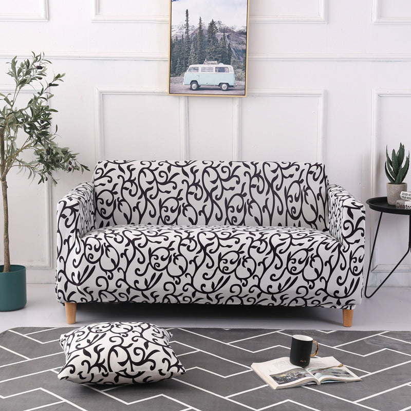 1pc Stylish Floral Printed Stretch Sofa Covers With Elastic Band Furniture Protector For Bedroom Office Living Room Home Decor