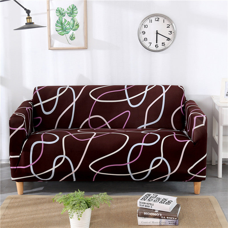 1pc Stylish Floral Printed Stretch Sofa Covers With Elastic Band Furniture Protector For Bedroom Office Living Room Home Decor
