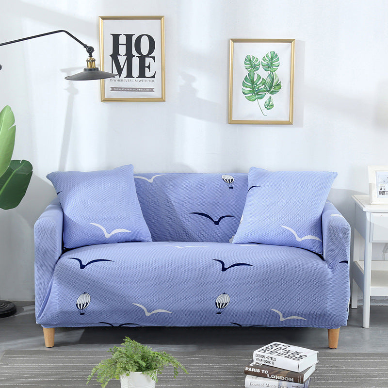 1pc Stylish Floral Printed Stretch Sofa Covers With Elastic Band Furniture Protector For Bedroom Office Living Room Home Decor