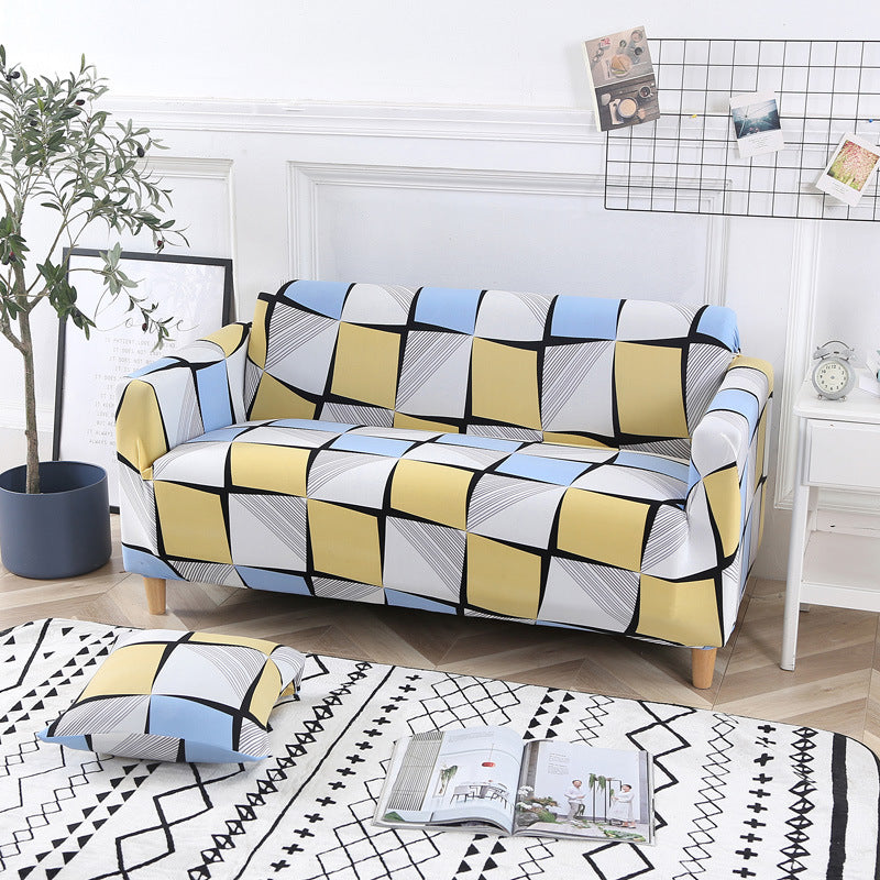 1pc Stylish Floral Printed Stretch Sofa Covers With Elastic Band Furniture Protector For Bedroom Office Living Room Home Decor