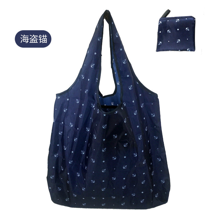 large size 190T floral cloth portable shopping bag