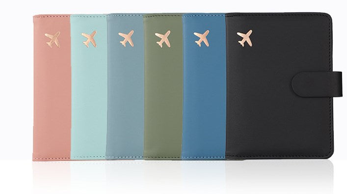 Leather Passport Holder Covers Case Waterproof Travel Credit Card Wallet Cute Passport Book for Women/Men Buckle Passport Cover