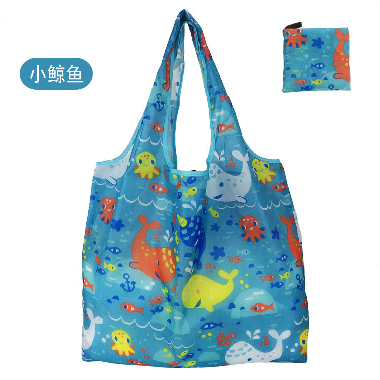 large size 190T floral cloth portable shopping bag