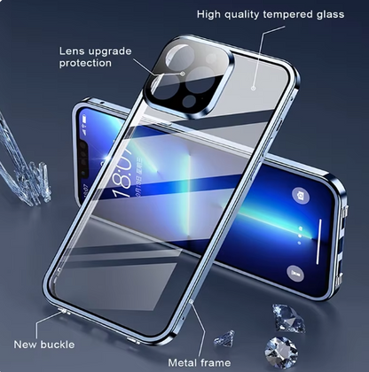 anti-peep goggles double buckle Magneto mobile phone case metal protective sleeve