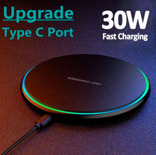 Mobile phone wireless charger 35W disc wireless charger Aluminum alloy 30W desktop charger Great gift