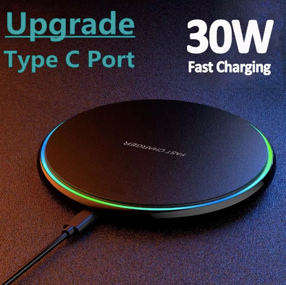 Mobile phone wireless charger 35W disc wireless charger Aluminum alloy 30W desktop charger Great gift