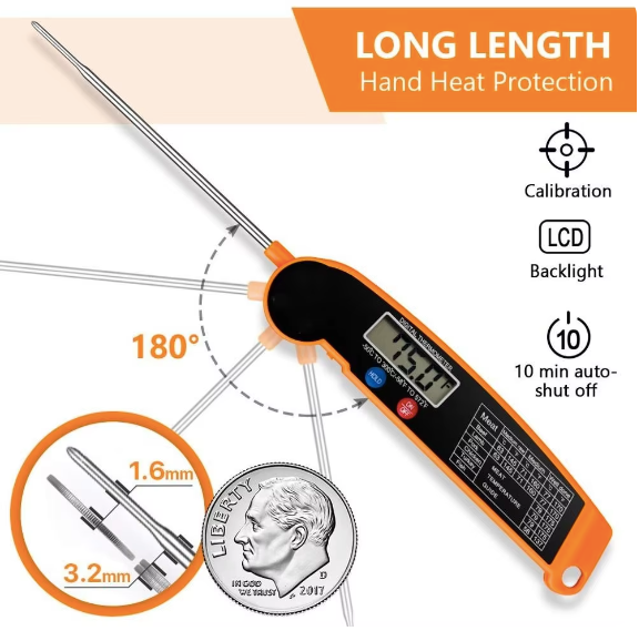 Food Electronic Thermometer Barbecue Grill Thermometer Probe Folding Kitchen Thermometer