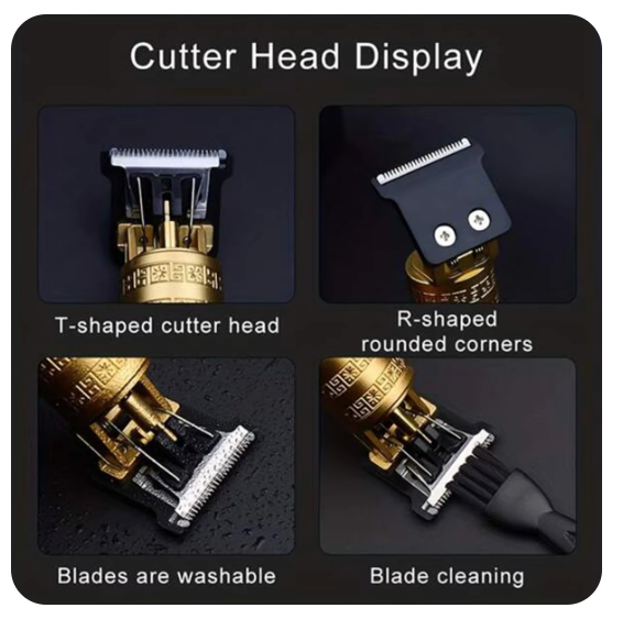 Hot selling retro oil head electric clipper engraving push white power clipper t9 beard digital display electric hair clipper