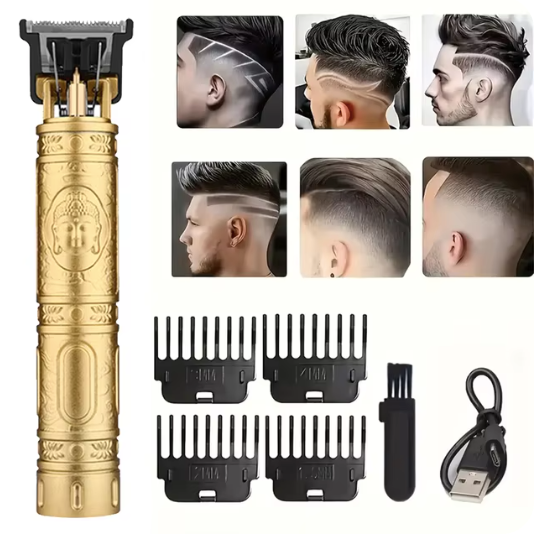 Hot selling retro oil head electric clipper engraving push white power clipper t9 beard digital display electric hair clipper