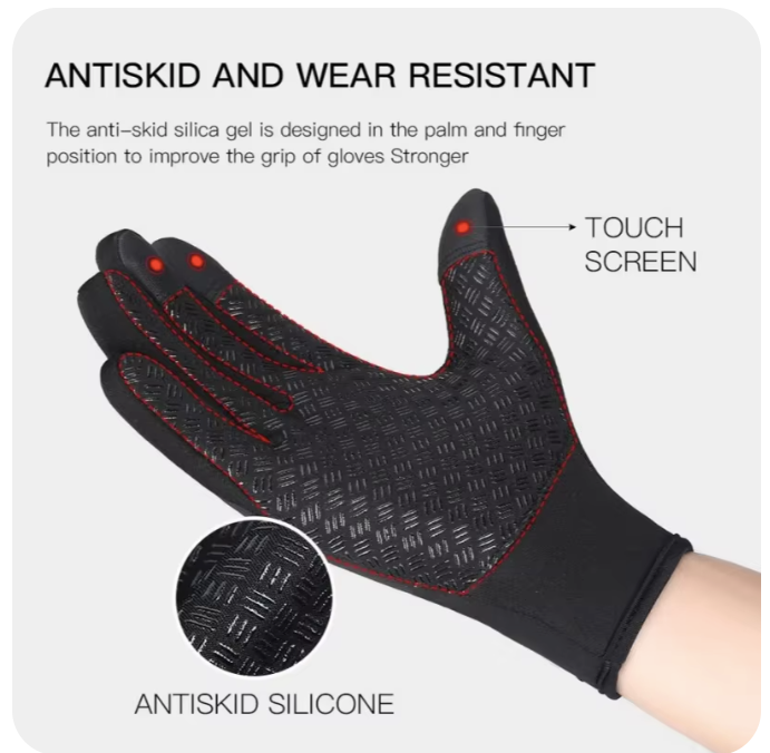 Autumn Winter Motorbike Gloves Women Windproof Anti-slip Touchscreen Fleece Keep Warm for Work Gloves Men Sports Bike