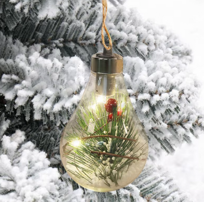 New Christmas decorations simulation light bulbs Christmas tree decoration pendants plastic balls LED transparent Christmas balls