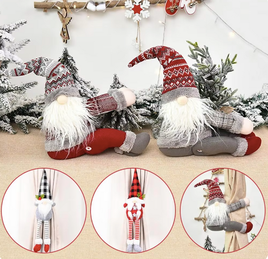 Haobei Christmas decorations creative Christmas lattice forest elderly curtain buckle elderly doll doll pendant