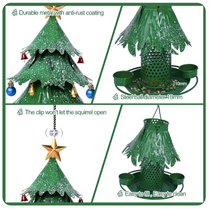 New Christmas tree bird feeder Christmas decorations metal craft feeder hanging