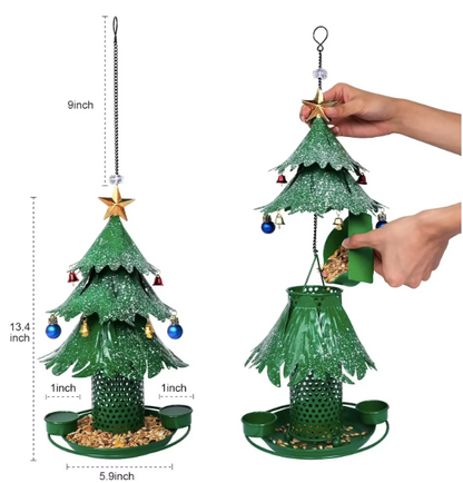 New Christmas tree bird feeder Christmas decorations metal craft feeder hanging