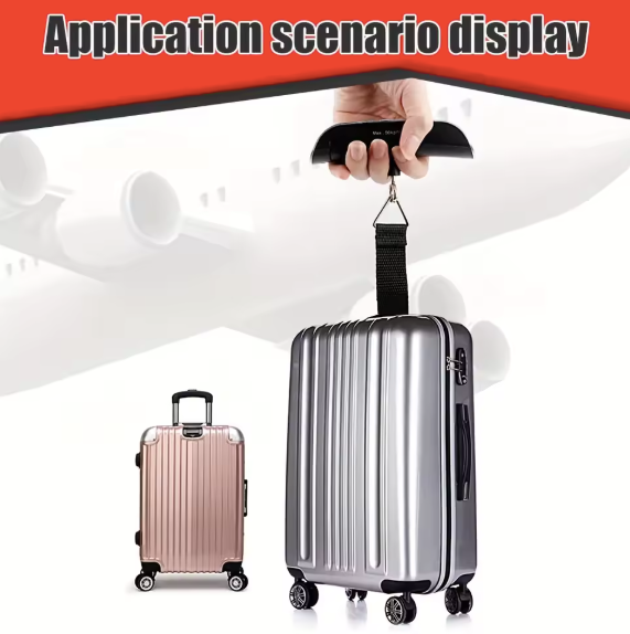 110lb/50kg Portable Scale Digital LCD Display Electronic Luggage Hanging Suitcase Travel Weighs Baggage Bag Weight Balance Tool