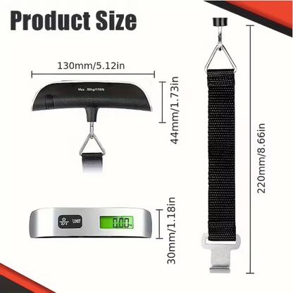 110lb/50kg Portable Scale Digital LCD Display Electronic Luggage Hanging Suitcase Travel Weighs Baggage Bag Weight Balance Tool