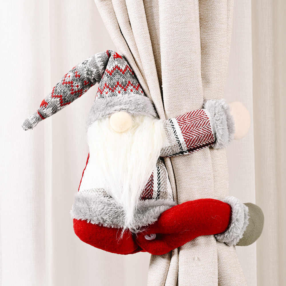 Haobei Christmas decorations creative Christmas lattice forest elderly curtain buckle elderly doll doll pendant