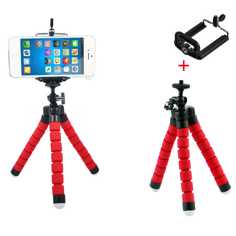 Mobile phone Bluetooth wireless self-timer tripod camera remote control clip sponge eight-claw self-timer desktop stand