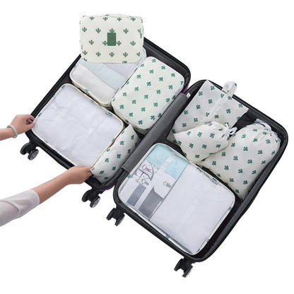 7/8/9/10 Pcs Set Travel Organizer Storage Bags Suitcase Packing Cubes Set Cases Portable Luggage Clothes Shoe Tidy Pouch Folding