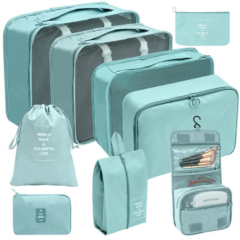 7/8/9/10 Pcs Set Travel Organizer Storage Bags Suitcase Packing Cubes Set Cases Portable Luggage Clothes Shoe Tidy Pouch Folding