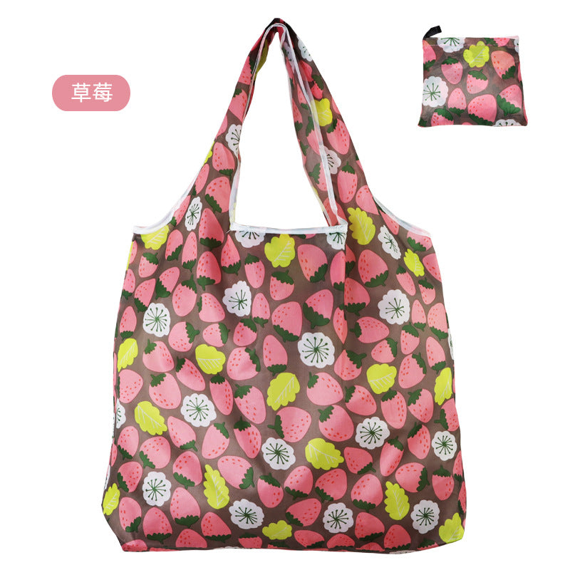 large size 190T floral cloth portable shopping bag