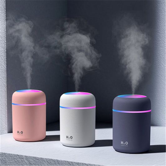 300ML Air Humidifier Colorful Atmosphere Light Mute Humidification Mini Creative Colorful Cup Desktop Home Car Humidifier