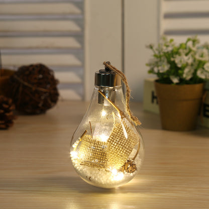 New Christmas decorations simulation light bulbs Christmas tree decoration pendants plastic balls LED transparent Christmas balls