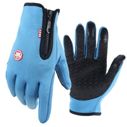 Autumn Winter Motorbike Gloves Women Windproof Anti-slip Touchscreen Fleece Keep Warm for Work Gloves Men Sports Bike