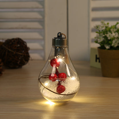 New Christmas decorations simulation light bulbs Christmas tree decoration pendants plastic balls LED transparent Christmas balls