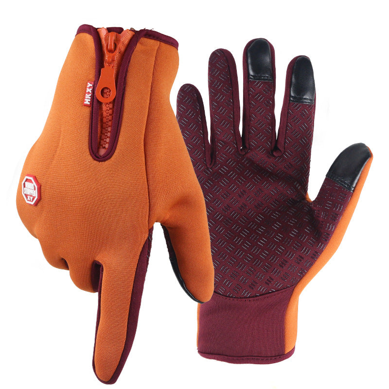 Autumn Winter Motorbike Gloves Women Windproof Anti-slip Touchscreen Fleece Keep Warm for Work Gloves Men Sports Bike