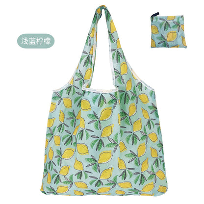 large size 190T floral cloth portable shopping bag