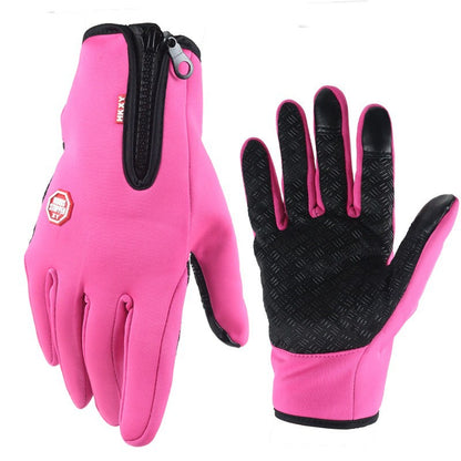 Autumn Winter Motorbike Gloves Women Windproof Anti-slip Touchscreen Fleece Keep Warm for Work Gloves Men Sports Bike