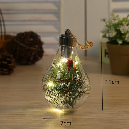 New Christmas decorations simulation light bulbs Christmas tree decoration pendants plastic balls LED transparent Christmas balls