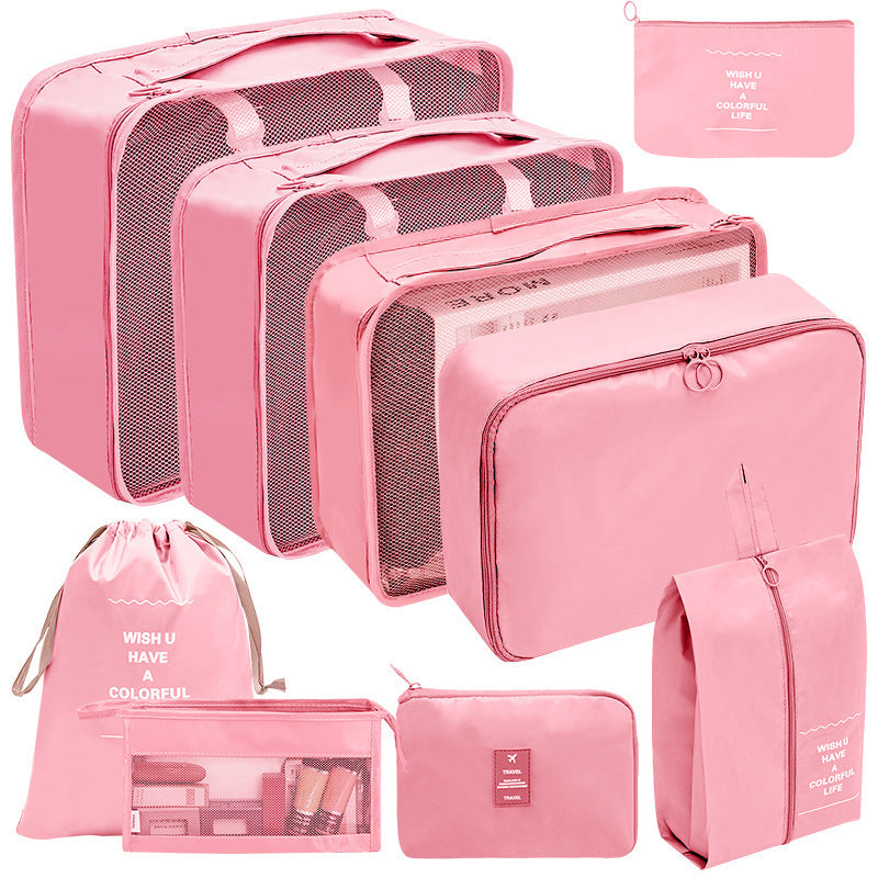 7/8/9/10 Pcs Set Travel Organizer Storage Bags Suitcase Packing Cubes Set Cases Portable Luggage Clothes Shoe Tidy Pouch Folding