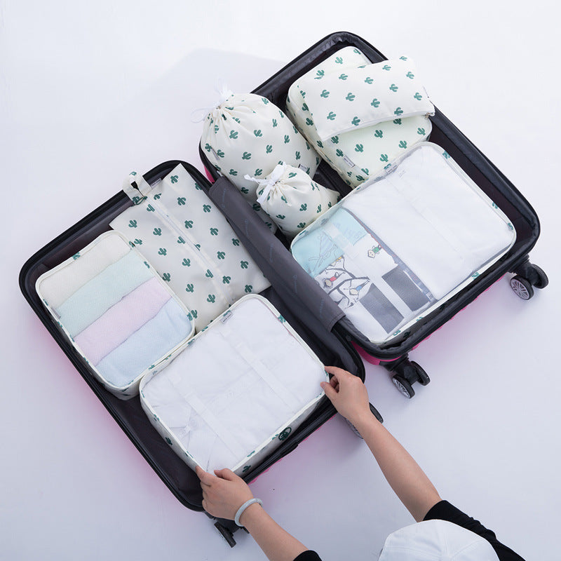 7/8/9/10 Pcs Set Travel Organizer Storage Bags Suitcase Packing Cubes Set Cases Portable Luggage Clothes Shoe Tidy Pouch Folding