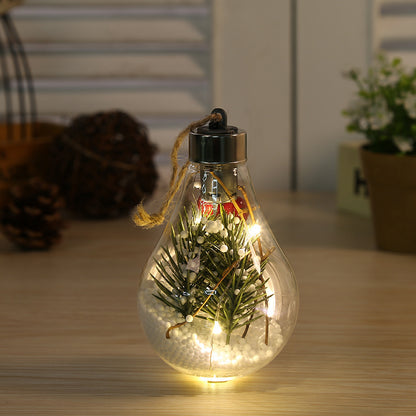 New Christmas decorations simulation light bulbs Christmas tree decoration pendants plastic balls LED transparent Christmas balls